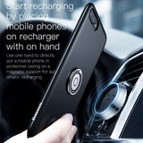 Wireless Charger Case For iPhone 8 7 Finger Ring Cover Air Vent Mount Magnetic Car Holder Stand For iPhone 8 7 Plus