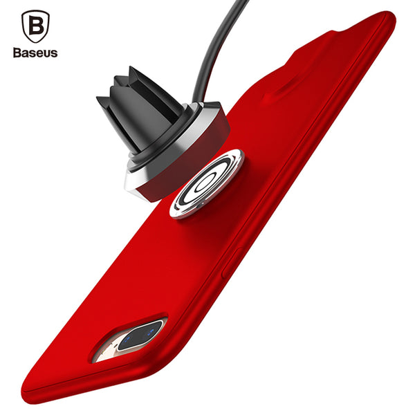 Wireless Charger Case For iPhone 8 7 Finger Ring Cover Air Vent Mount Magnetic Car Holder Stand For iPhone 8 7 Plus