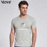 I'm thinking funny printed men t shirt 2017 new trend O-neck tshirt short sleeve depeche mode tops casual clothing