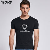 I'm thinking funny printed men t shirt 2017 new trend O-neck tshirt short sleeve depeche mode tops casual clothing