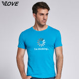 I'm thinking funny printed men t shirt 2017 new trend O-neck tshirt short sleeve depeche mode tops casual clothing