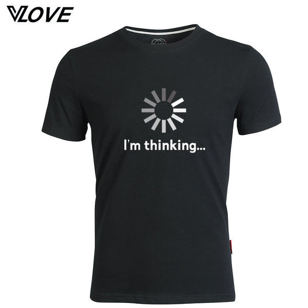 I'm thinking funny printed men t shirt 2017 new trend O-neck tshirt short sleeve depeche mode tops casual clothing