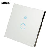 Sonoff EU/US Plug Wifi Wireless Touch Remote Control Tempered Glass Switch Panel LED Light Wall Switch