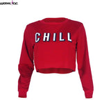 Short Sexy Casual Spring Crop Top Hoodies for Women (Chill)