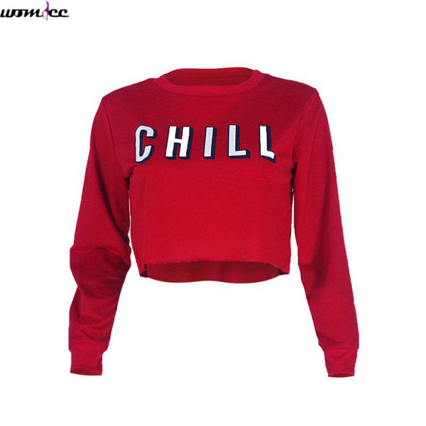 Short Sexy Casual Spring Crop Top Hoodies for Women (Chill)